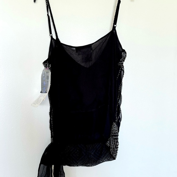 New! Adrianna Papell Beaded Tank, Size S, black - Picture 3 of 13